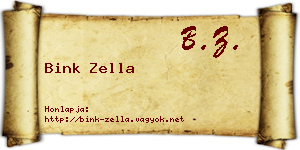 Bink Zella névjegykártya